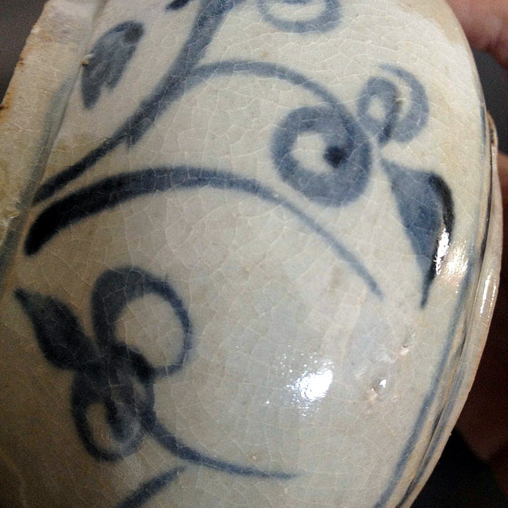 历代陶器瓷器 03 中国名窑明代海捞青花花草罐漳州窑克拉克瓷器