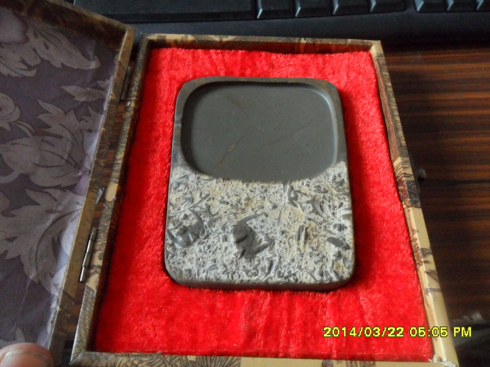 文房用具 山东【燕子石】三叶虫化石 招财进宝 砚台一