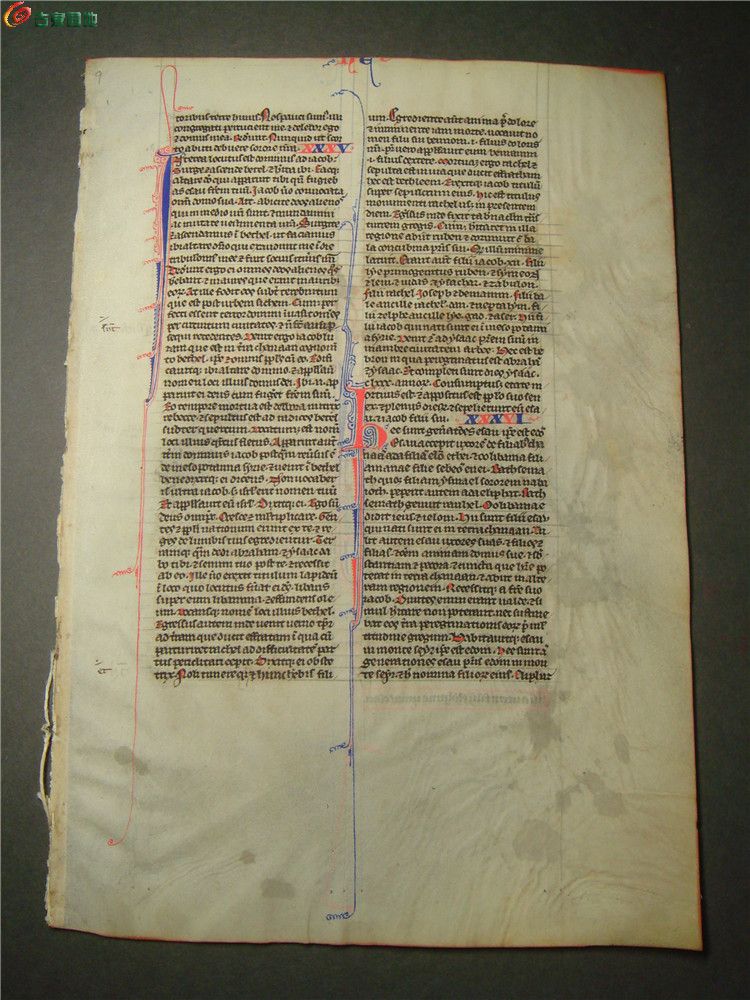 【中世纪】约合南宋时期,早期哥特体羊皮纸手抄本《圣经·旧约·创