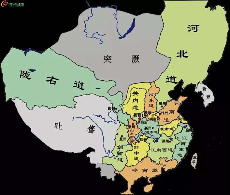 这张是开元十五道地图    从建中元年开始实行的两税制,依据两税三分