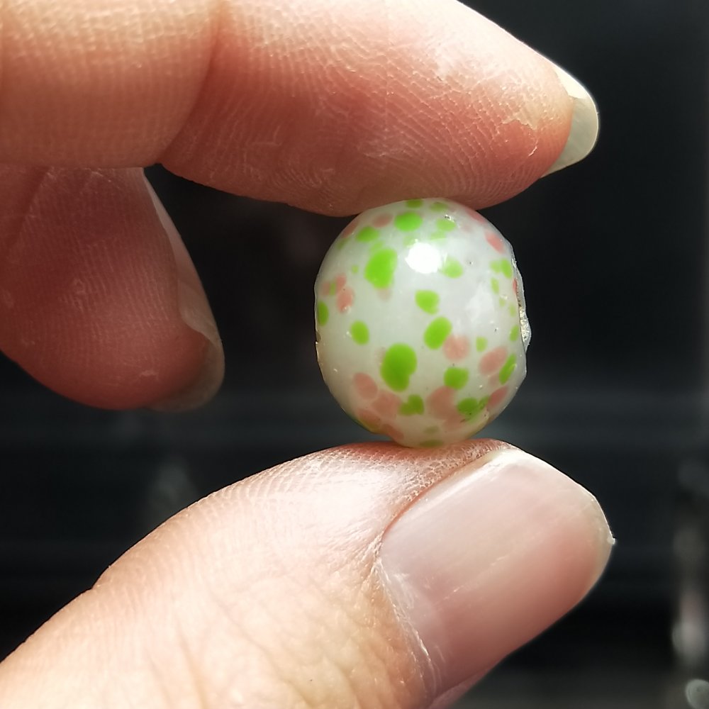 清代 点彩老琉璃珠