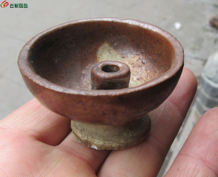 一流品吉州窑抽鸦片用小灯盏