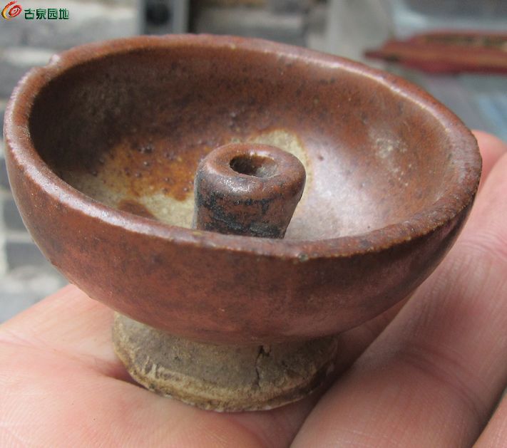 一流品吉州窑抽鸦片用小灯盏