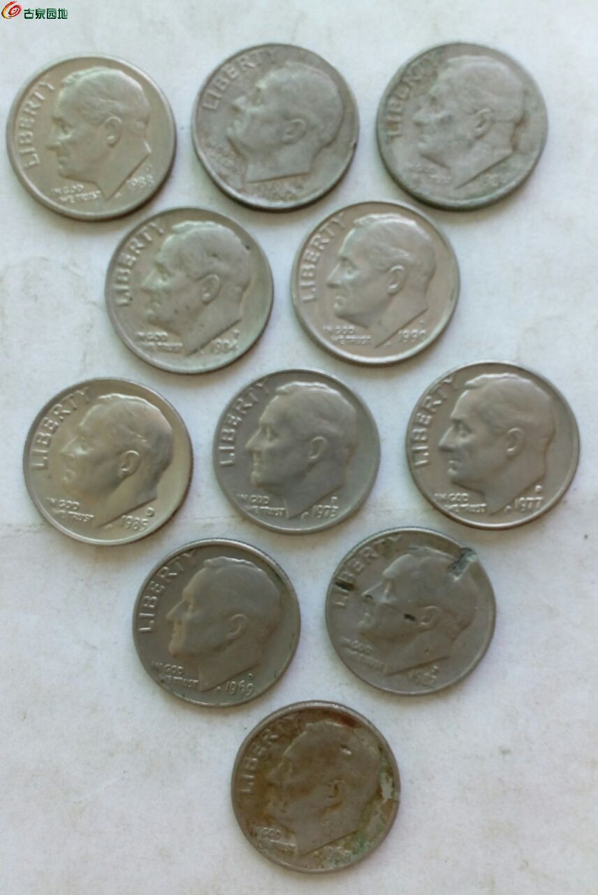 (拍卖)一一美国硬币(10美分)11枚