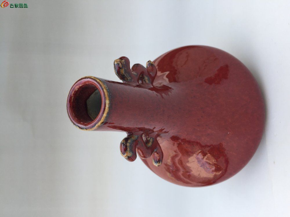 石湾老红釉赏瓶图片