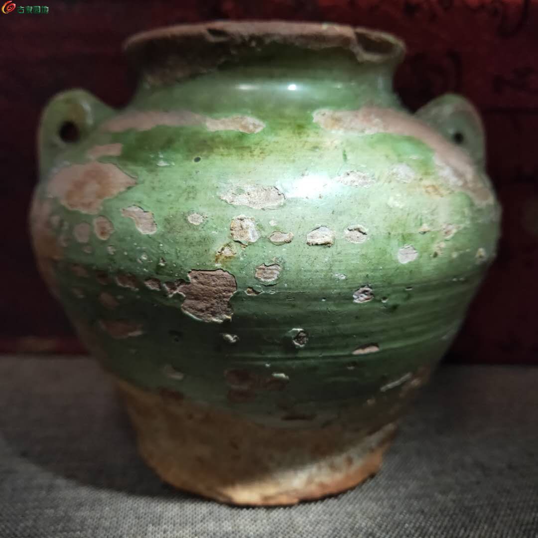唐代 绿釉陶罐