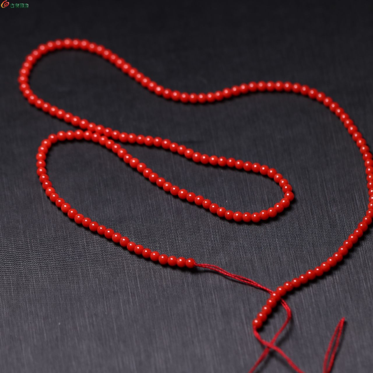 一串红色天然深海红sh珠子项链手链
