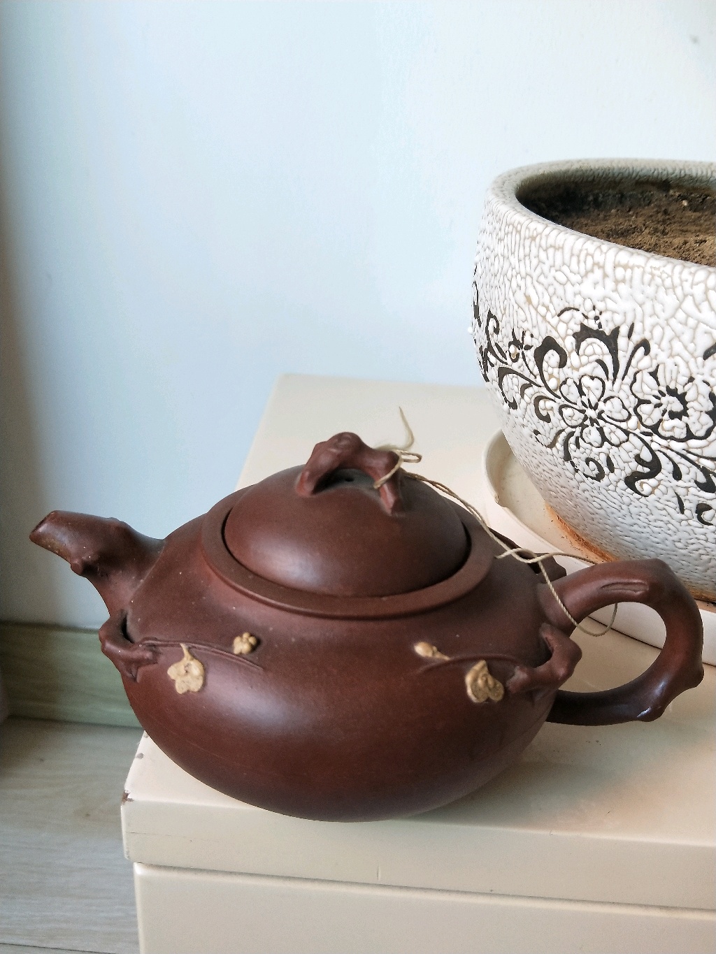 文革时期全品手工梅花树桩紫砂茶壶