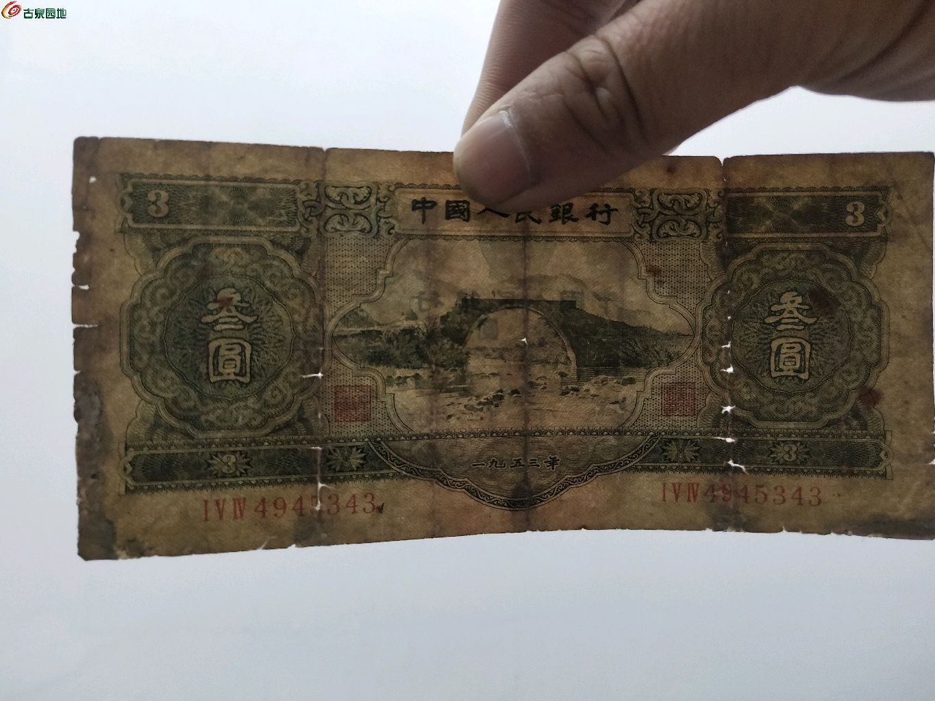三元的纸币图片